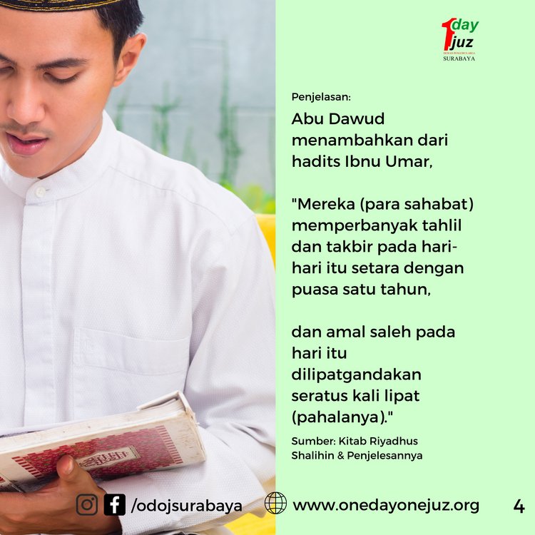 ODOJSurabaya's tweet photo. Keutamaan 10 Hari Pertama di Bulan Dzulhijjah

#odojsurabaya #onedayonejuz #idulfitri1441H #muslim #muslimah #islam #dzulhijjah #alquran
#yukngaji #ap02 #yibbatch2 https://t.co/YTnUKiOnV5