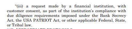 So here's where the gifts to the financial institution start to come into play. FinCEN can disclose all that information it collects to . . . banks! To help them meet their due diligence requirements under the Bank Secrecy Act!