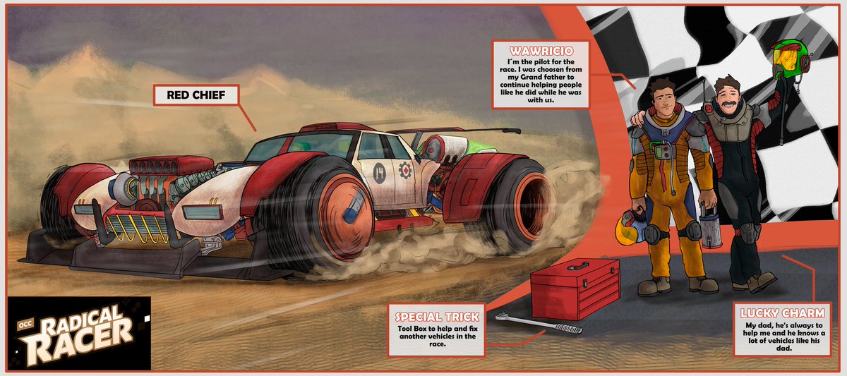 Googwaw's tweet photo. Here is my entry for the #radicalracers #wacom
So, for this draw I really had some problems, I didn't know how to use correctly photoshop for this, and I needed to bought a Wacom pen, that was look like a mess, but at least I love it. #deviantartchallenge https://t.co/Q481viQBTD