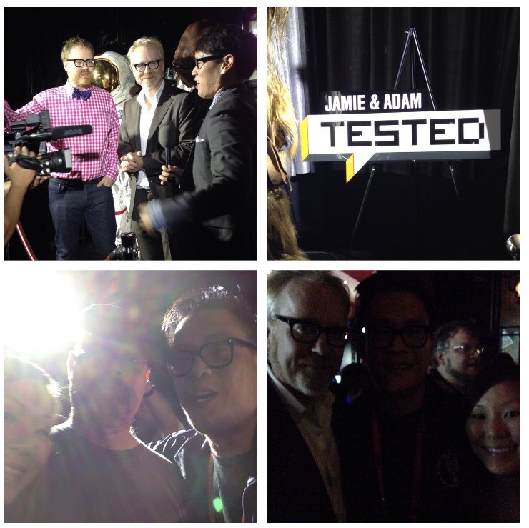 valorandvellum's tweet photo. Hereβs a #SDCC2014 #SDCCmemory @tragicsunshine took me to a private party where got to meet Mythbusters. Kevin knew Guillermo del Toro and spent a good amount of time talking to him. I didnβt know it was GdT so I stood there spacing out. Note GdT photobombing. https://t.co/DbLwF8KCDr
