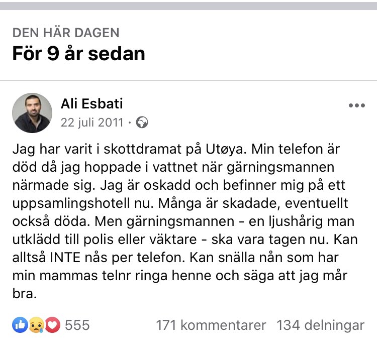 aliesbati's tweet photo. Facebook påminner. https://t.co/67ElcvhqFD
