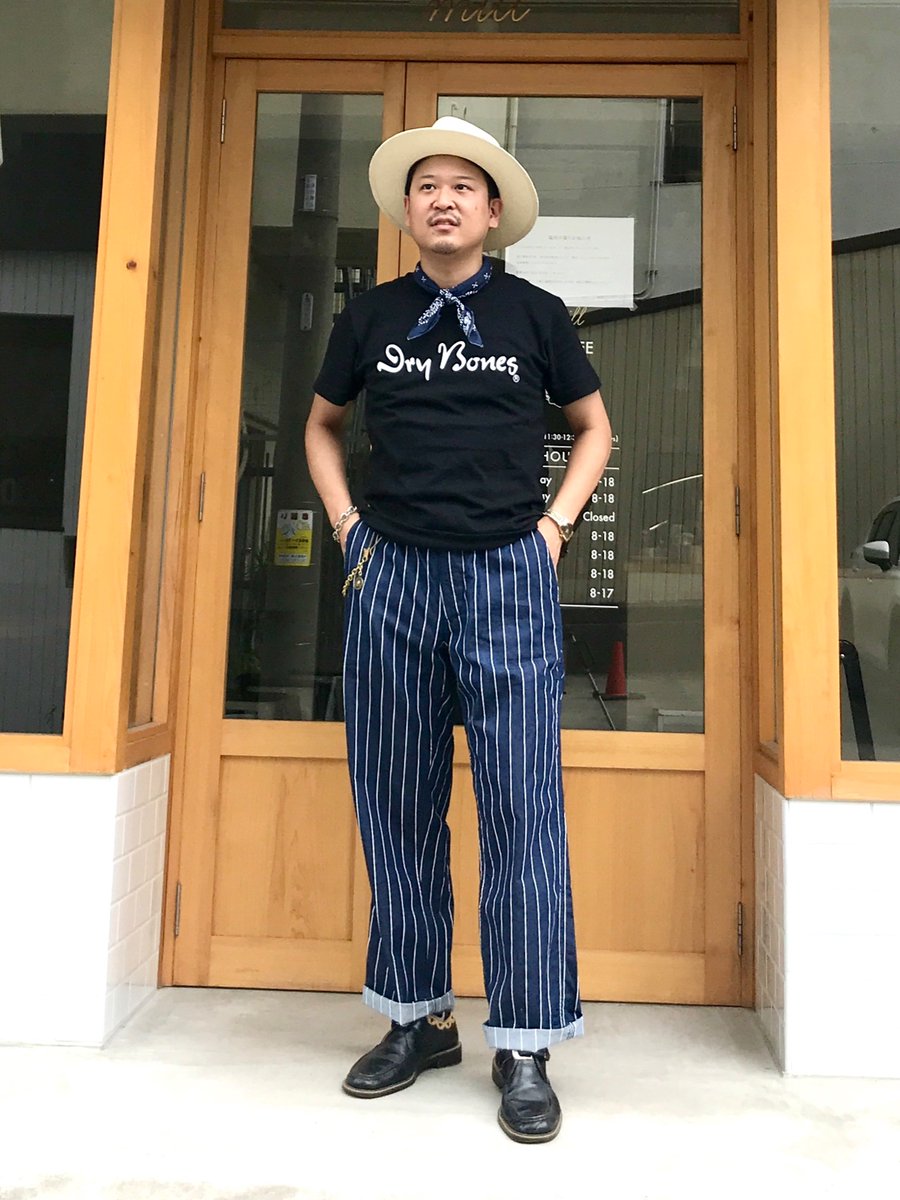DryBones_Nagoya's tweet image. 朝イチから御来店ありがとうございます♪

・Print T-Shirt “LOGO”
・Stripe Denim Easy Pants
・Panama Hat“YORK”

#drybones
#ドライボーンズ
#ジャパンデニム
#denim
#denimstyle
#madeinjapan
#japandenim
#fashion
#mensfashion
#vintagestyle
#vintagefashion
#アメカジ
#名古屋
#大須
#ootd