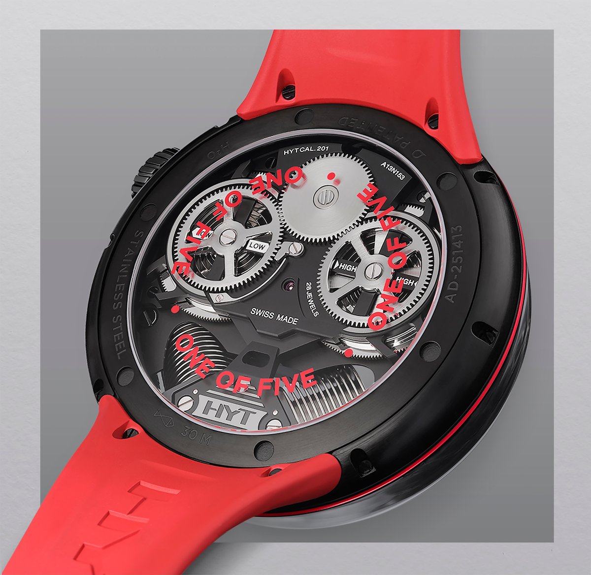 HYTWatches's tweet photo. ACCEPTING TIME’S UNSTOPPABLE FLOW TURNS EVERY GOOD-BYE INTO A HELLO. THE FINAL VERSION OF THE H20 BY HYT, WITH ITS VERY OWN LITERAL FIL ROUGE, IS LIVING PROOF OF THIS THEORY. #timeisfluid #hytwatches https://t.co/9VsJsZ7aTr