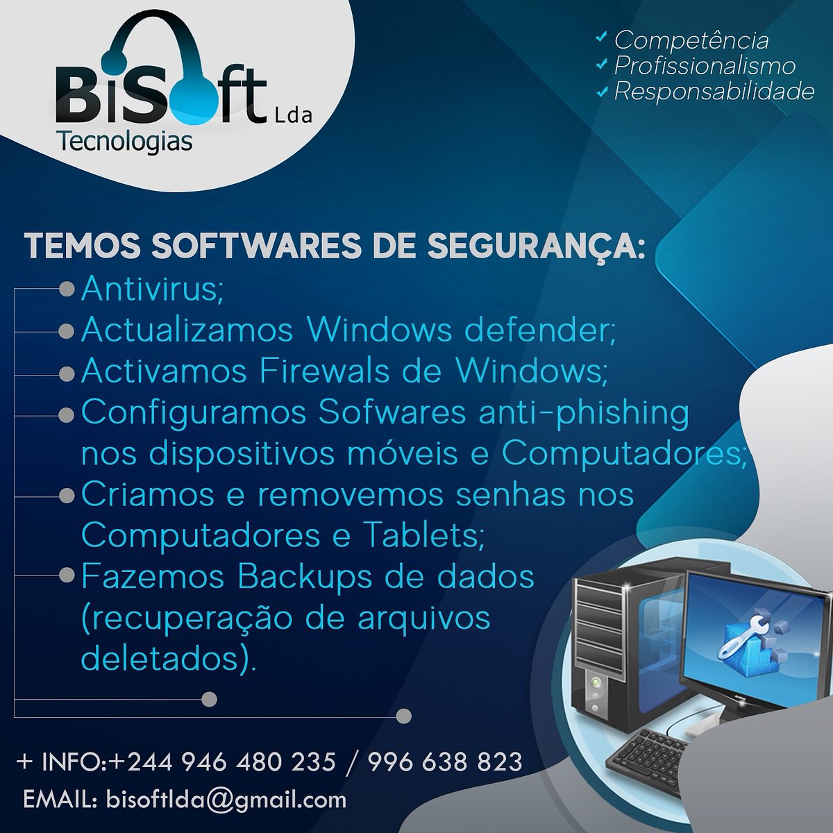 BisoftTech's tweet image. Saudações pessoal, aqui estão os nossos serviços para a vossa apreciação.