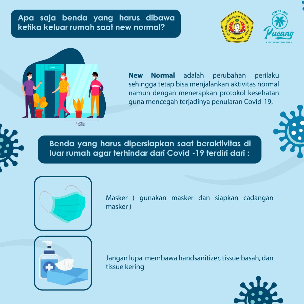39Kkn's tweet photo. ✨[Perlengkapan yang Wajib Dibawa saat Berada Diluar Rumah, untuk Mengantisipasi Covid 19]✨
@irwan_dwi_a #kkncovid19upnveteranjatim
#39kkncovid19upnvjt
#kknupnjatim2020 
#upnvjt https://t.co/zwtPTEtxMx