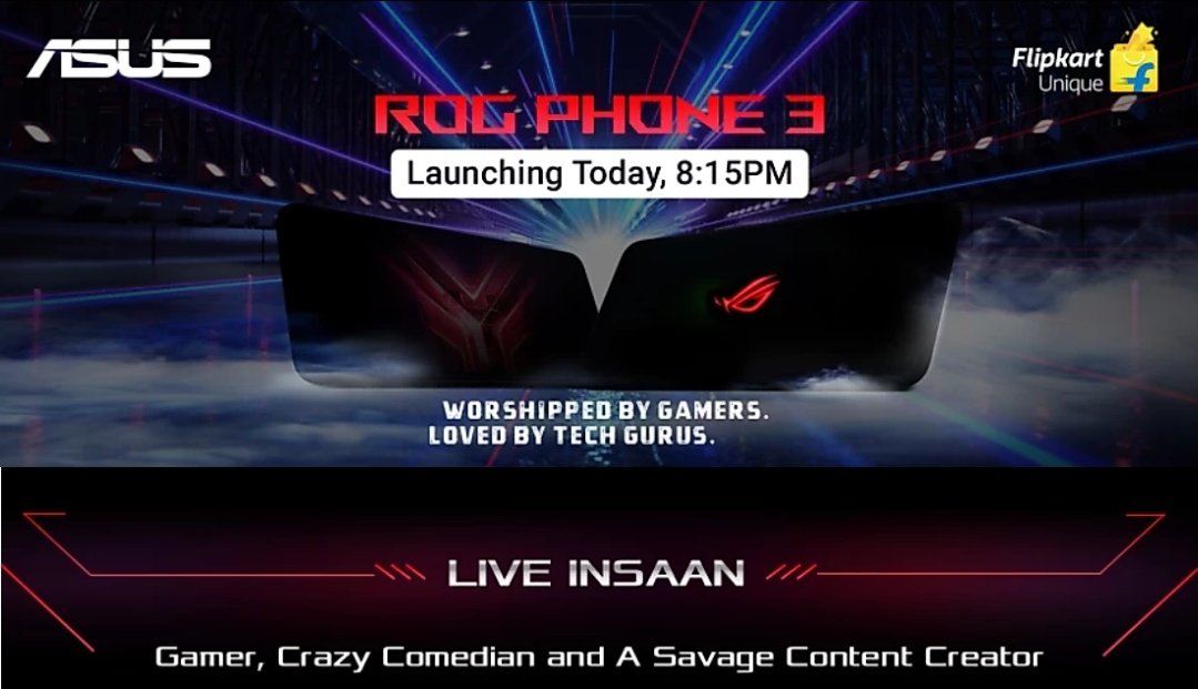 techinm1's tweet photo. तुम्हाला माहिती आहे का?
Asus ROG PHONE 3 आज लॉन्च होणार आहे .
हा भारतातील पहिला फोन आहे जो स्नॅपड्रॅगन 865+ प्रोसेसर आहे. 
असलेला, हा स्नॅपड्रॅगन 865 या सीरिज चा एकमेव स्मार्टफोन आहे जो चीन ची मूळ कंपनीचा नाही.
हा मोबाईल आज (22/07) 08.15PM सादर होणार. बघु आता किंमत काय आहे. https://t.co/19jLdiyObG