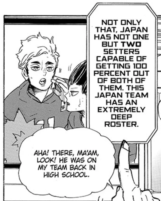 there's just something about kita's smile... it's so genuine ?

both these panels gave me the same impact when kita made his first appearance after the timeskip ?

#thankyouHAIKYUU
#ハイキューありがとう
#ありがとう古舘先生 