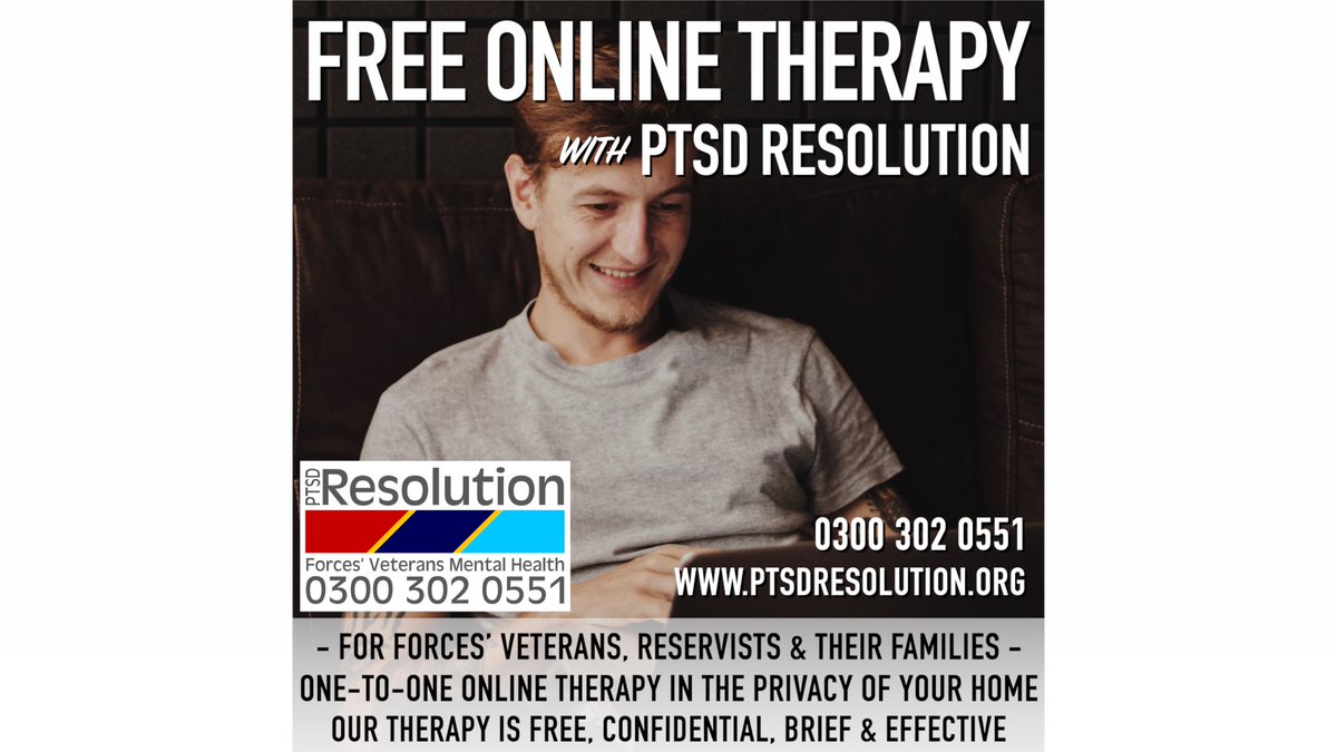 ptsdresolution's tweet photo. Please share if you know a UK Veteran or a Reservist, or one of their family members, who may be suffering Post Traumatic Stress symptoms. PTSD Resolution offers FREE, ONLINE therapy: call 0300 302 0551 

#veteranslistenin #heroesathome #PTSD #PTSDResolution #PTSDResolutiononline https://t.co/85cunuUOIq