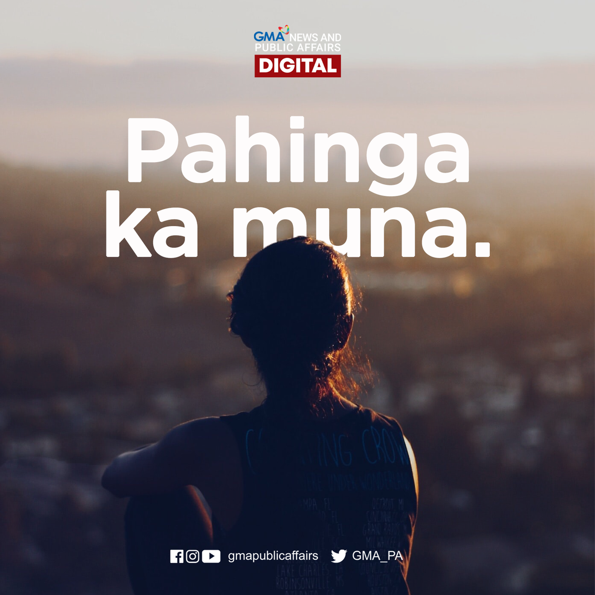 GMA_PA's tweet photo. Huwag pagurin ang sarili, pahinga ka muna. https://t.co/PHIvTcHNib
