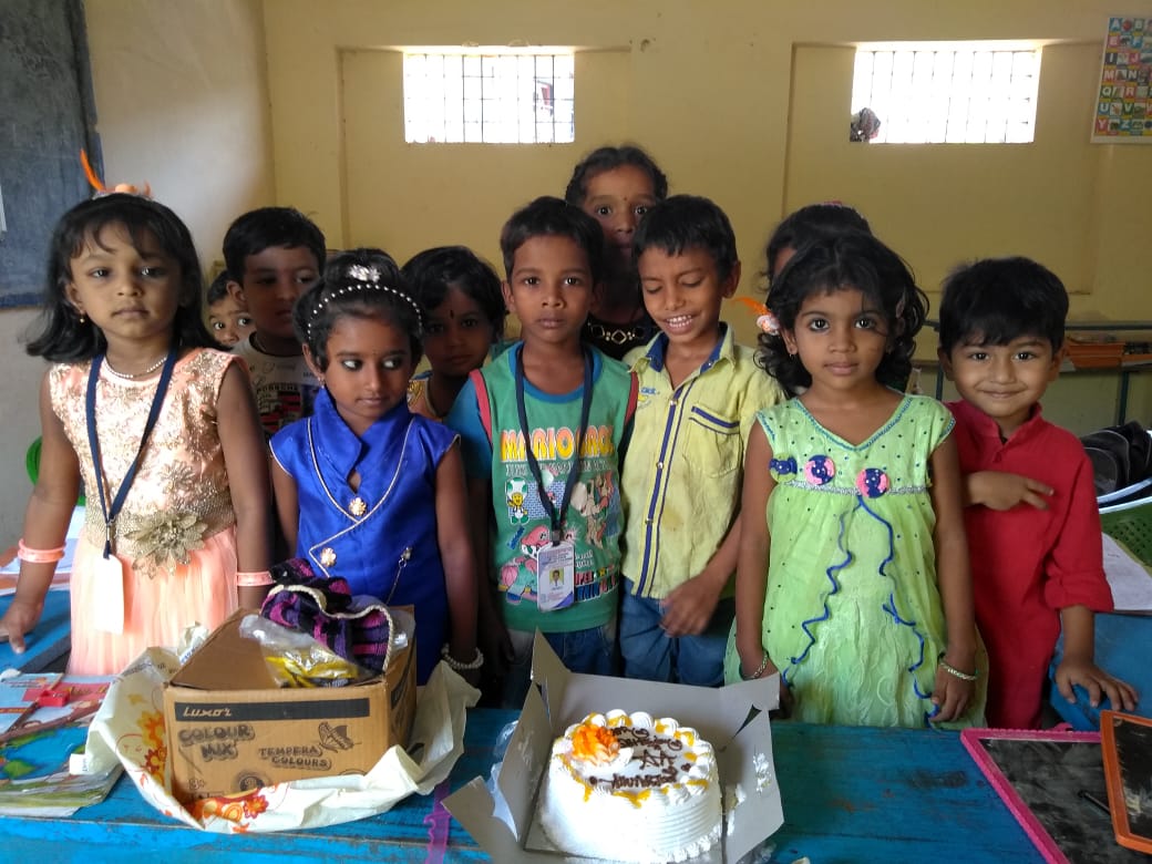 2 years back govt school lo bunny birthday chesam