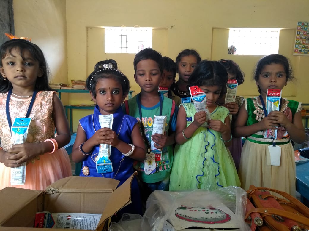 2 years back govt school lo bunny birthday chesam