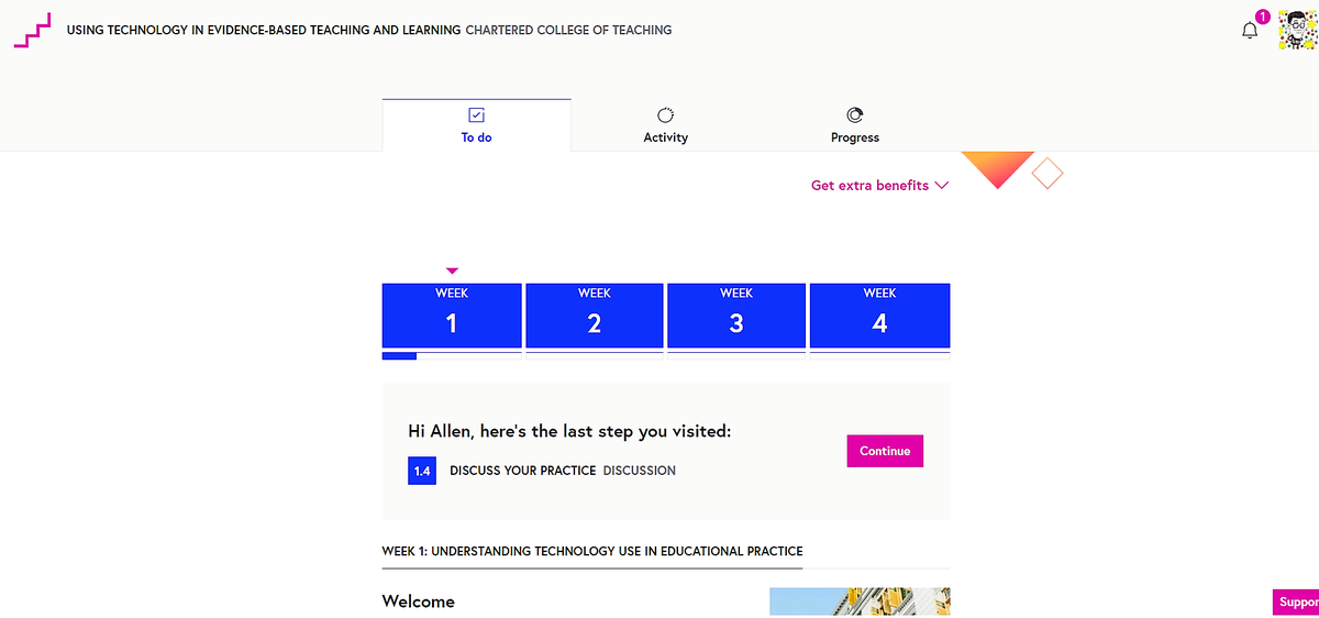 TsuiAllen's tweet photo. So, I've managed to rejoin this @FutureLearn #FLEducationTech course from @CharteredColl with @CatScutt and @hannahtyreman Inspired by this article from @DepHead_Jones https://t.co/XxoRBL9wGe https://t.co/Hq2b4yhC8k