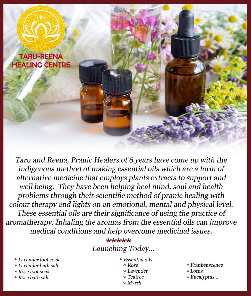 tarvinderkaur01's tweet photo. Taru and Reena, Pranic Healers of 6 years have come up with the indigenous method of making essential oils which are a form of alternative medicine that employs plants extracts to support and well being...
Our Products Just Launching Today...
#pranic #pranichealer #products https://t.co/nclIEUsSti
