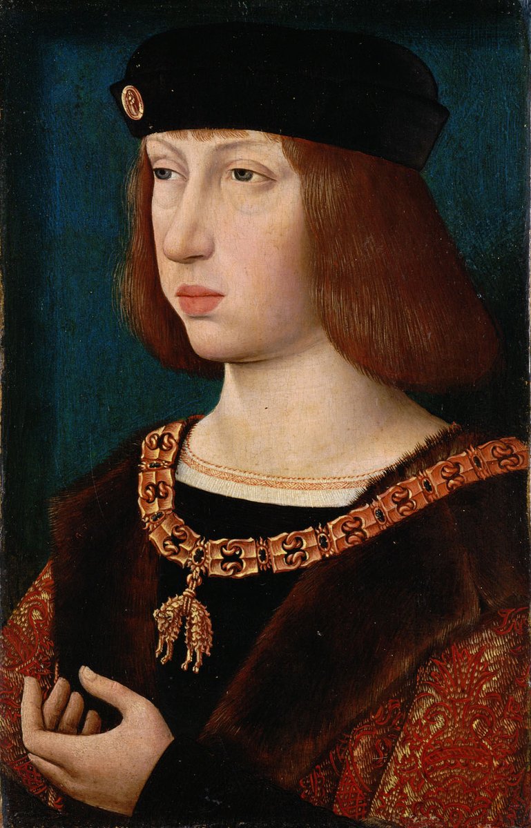 OldPortraiture's tweet photo. Born #OnThisDay in 1478: #PhilipofAustria (1478-1506), Duke of Burgundy, King of Castile 

Portrait after Master of the Legend of the Magdalen (act.  1480-1537), ca. 1500

#PhilipI #FilipeI #PhiliptheFair #PhilippeleBeau #FilipsdeSchone #Habsburg https://t.co/JhhKIESY6G