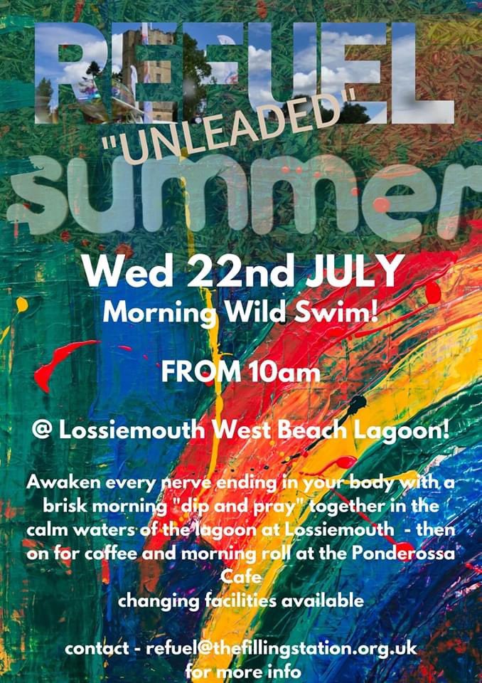 The last three days of Refuel “unleaded” have been a blast! Day 4 today with our Wild swim at 10am in Lossiemouth.