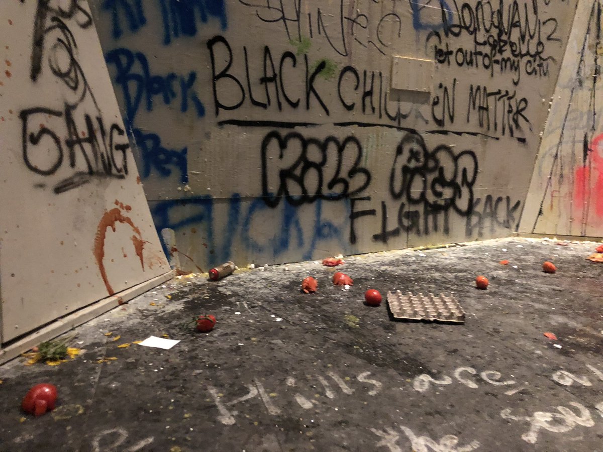 Back at the courthouse, some good tomatoes have come to an untimely end.