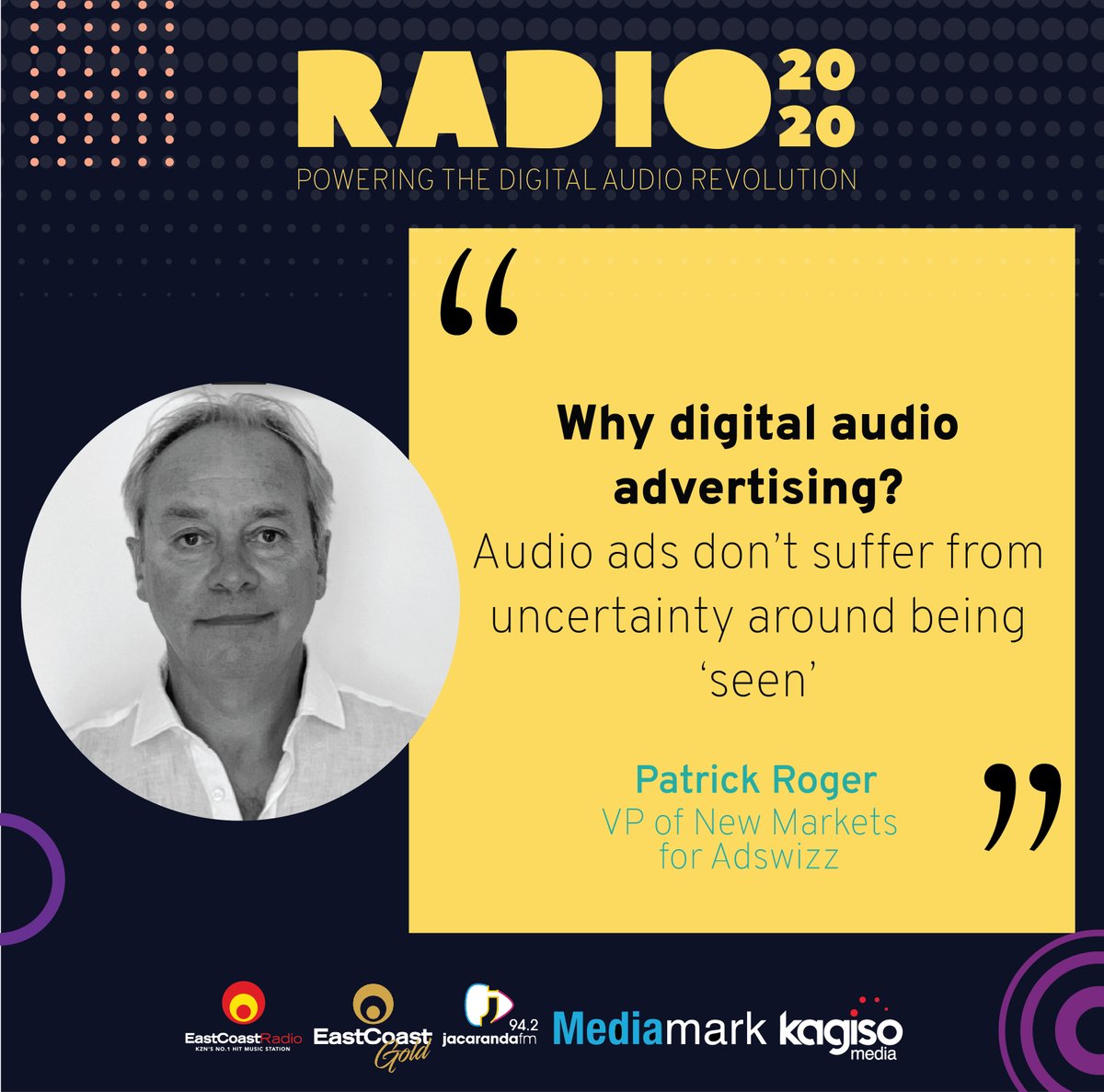 MediamarkSA's tweet photo. We want to bring the world of digital and radio together.
Leverage the strength of radio through digital audio.
Click here for some insights and offerings: https://t.co/BBgaRGEblY
#digitalaudiorevolution @adswizz https://t.co/qmSz1eQolh