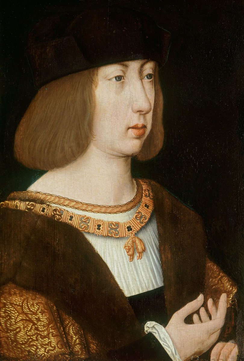 OldPortraiture's tweet photo. Born #OnThisDay in 1478: #PhilipofAustria (1478-1506), Duke of Burgundy, King of Castile 

Portrait by an Unknown Southern Netherlandish Artist, ca. 1500

#PhilipI #FilipeI #PhiliptheFair #PhilippeleBeau #FilipsdeSchone #Habsburg https://t.co/mVwTfGkDaE