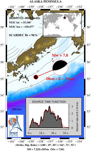 Mw=7.8, ALASKA PENINSULA (Depth: 33 km), 2020/07/22 06:12:42 UTC - Full details here: Source:  @geoscope_ipgp  http://geoscope.ipgp.fr/scripts/seismes/fiche.php?seis=us7000asvb  #UnitedStates  #earthquake  #alert  #warning  #mitigation  #TSUNAMI