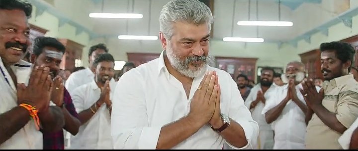 After hearing the man saying "Vanakkam" He made a pride walk despite our enemies  #Viswasam •  #Valimai