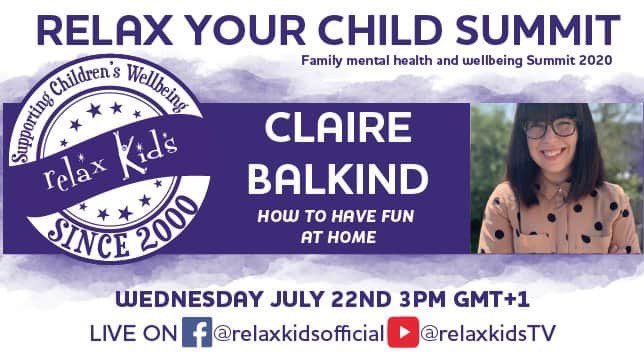 relaxkids's tweet photo. Don’t miss... 
Claire Balkind @TheWhatNowMum 
- Teacher, Author and Founder of Family Lockdown Tips and Ideas, talking LIVE on our Facebook page at 3pm TODAY about “HOW TO HAVE FUN AT HOME”
#RelaxKids #RelaxYourChildSummit  #FamilyLockdownTipsAndIdeas #Parenting #Lockdown https://t.co/r3zgCOLVKS