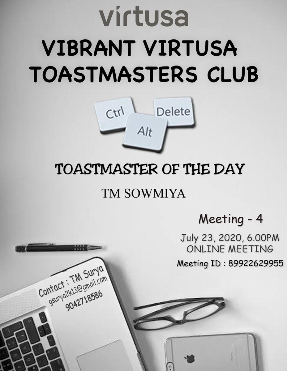 VVTMClub's tweet photo. Have you ever wondered, why me ? Life isn't about living without problems. It is about solving problems. Come, let's witness how our Toastmaster of the day help us solving problems.  🗓️ 23 JULY 2020 | ⏰ 6.00 PM - 7.15 PM 🔗

Link : https://t.co/UCZ5onZ7jL

#Toastmasters https://t.co/N5Y9k2QNf8