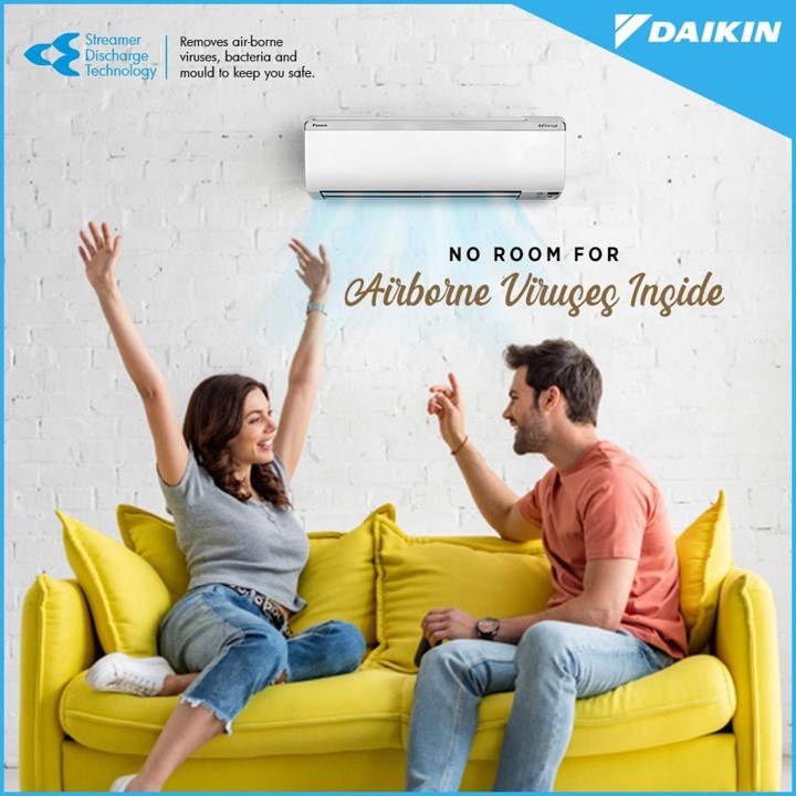 DaikinIndia's tweet photo. With a JTKJ’s #StreamerDischarge Technology, you’ll stay protected against airborne viruses and bacteria all day long!
#InnovatingGoodness #StaySafe #StayCool https://t.co/v8oQYnGXw2