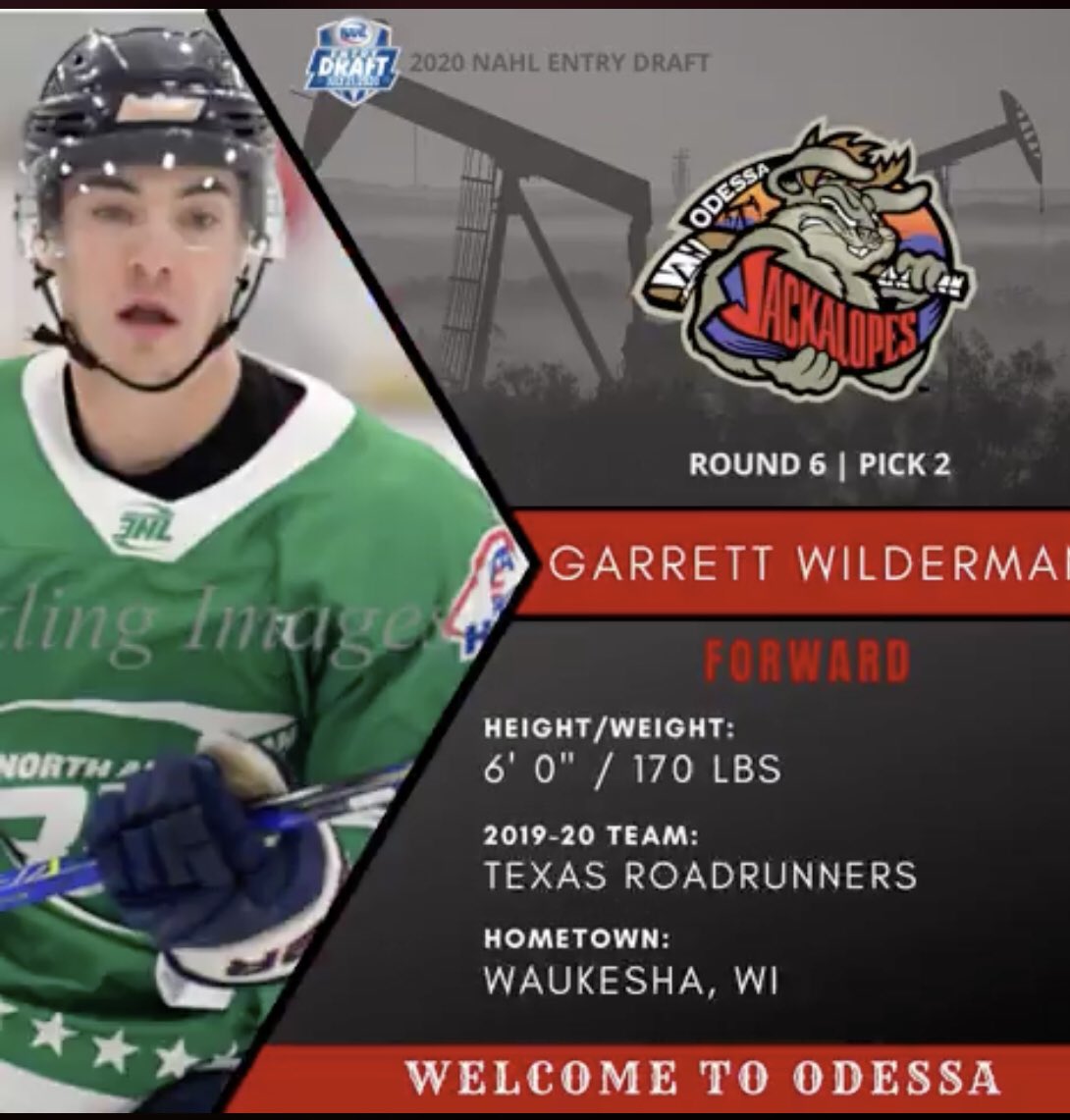 TEXRoadRunners's tweet photo. Congrats to RoadRunners Captain Garrett Wilderman on being selected in the NAHl draft @Texas_Hockey @NA3HL @SpiritIceArena @blakessteaks @LoneStarPuck #LadderOfDevelopment https://t.co/bg8syOrp2Z