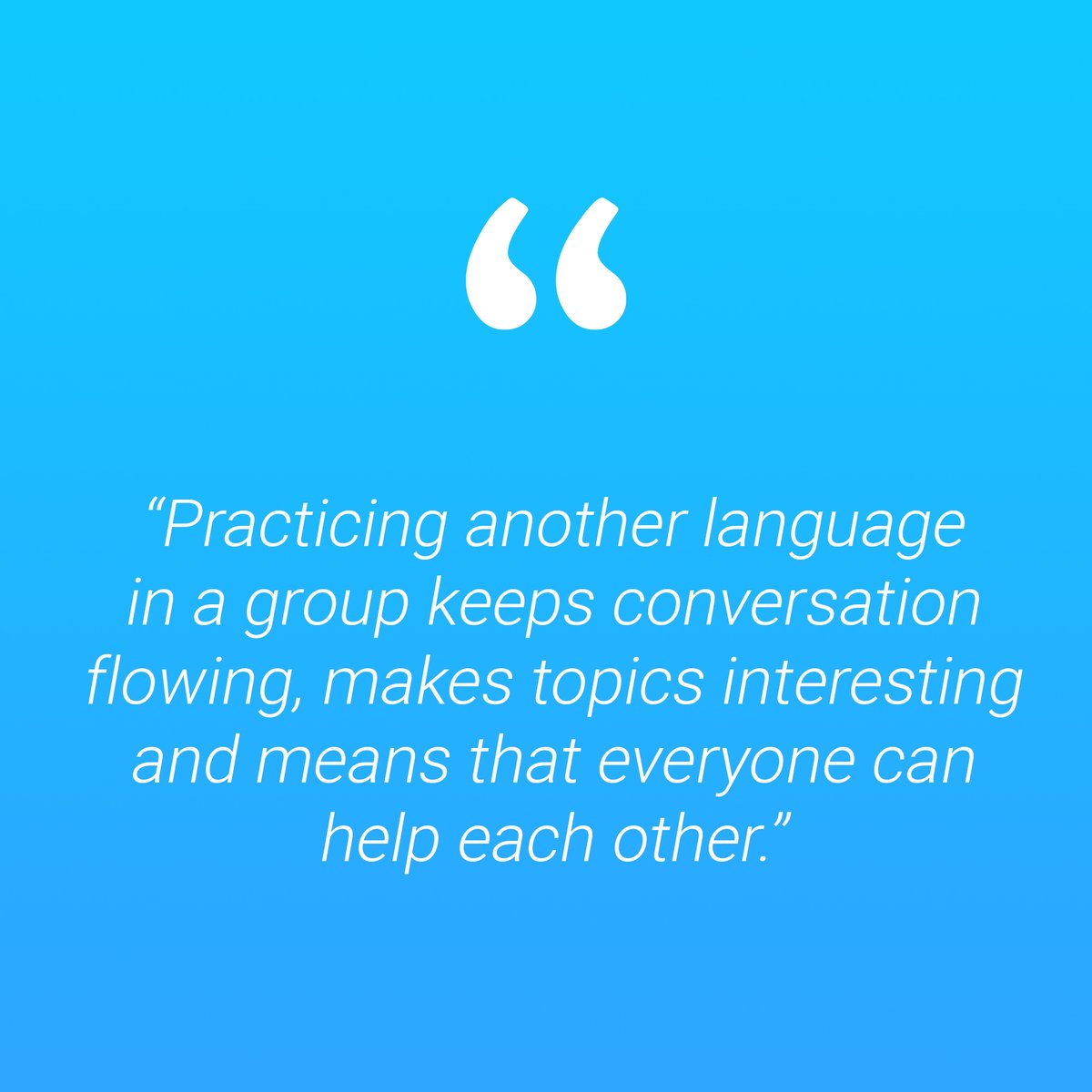 lingoers's tweet photo. Chatting with friends in the language you're learning can be really effective! Plus, it won't feel like 'work'  😀
.
.
#languages #languagelearning #grouplearning #lingoers https://t.co/7kyHSBmcfM
