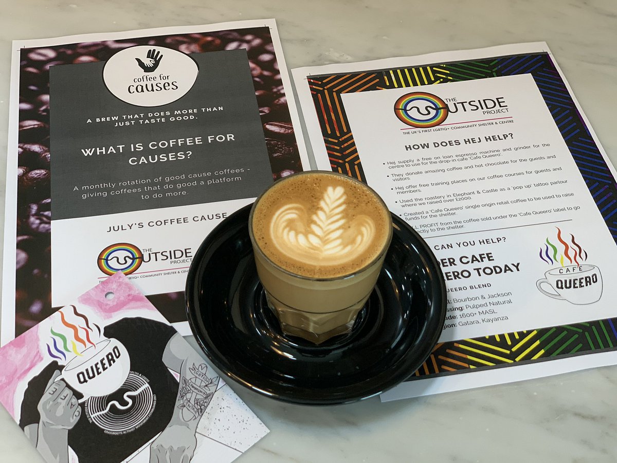 HyoseonK's tweet photo. What is coffe for causes?   
THE OUTSIDE PROJECT  
#cafequeero #outsideproject #LGBTQ  
@RA_Food @nialouro @HEJCoffee https://t.co/1HQWiXMPe0