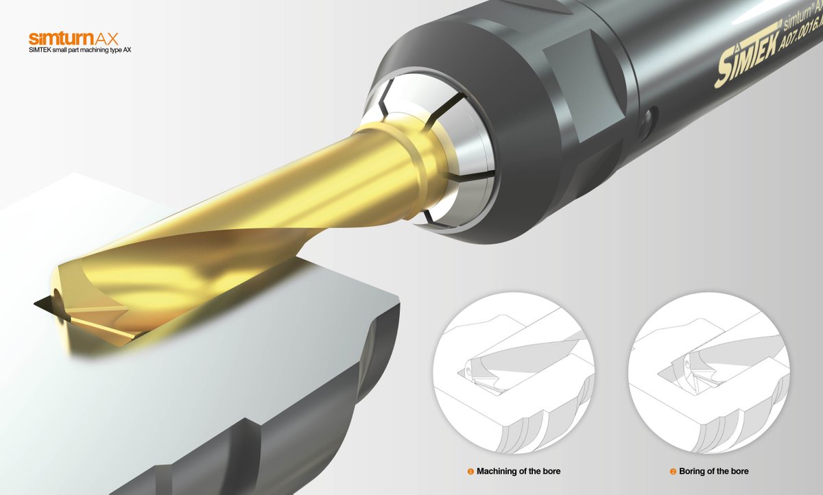 SIMTEK_USA's tweet photo. Machining and boring of bores with just one tool!
These simturn AX - tools can significantly increase productivity and save costs by eliminating the need for tool changes.
Further information: https://t.co/7aI13B3EJ0
#simtekusa #cncmachining #drilling #productivity https://t.co/pA3DKTynmt