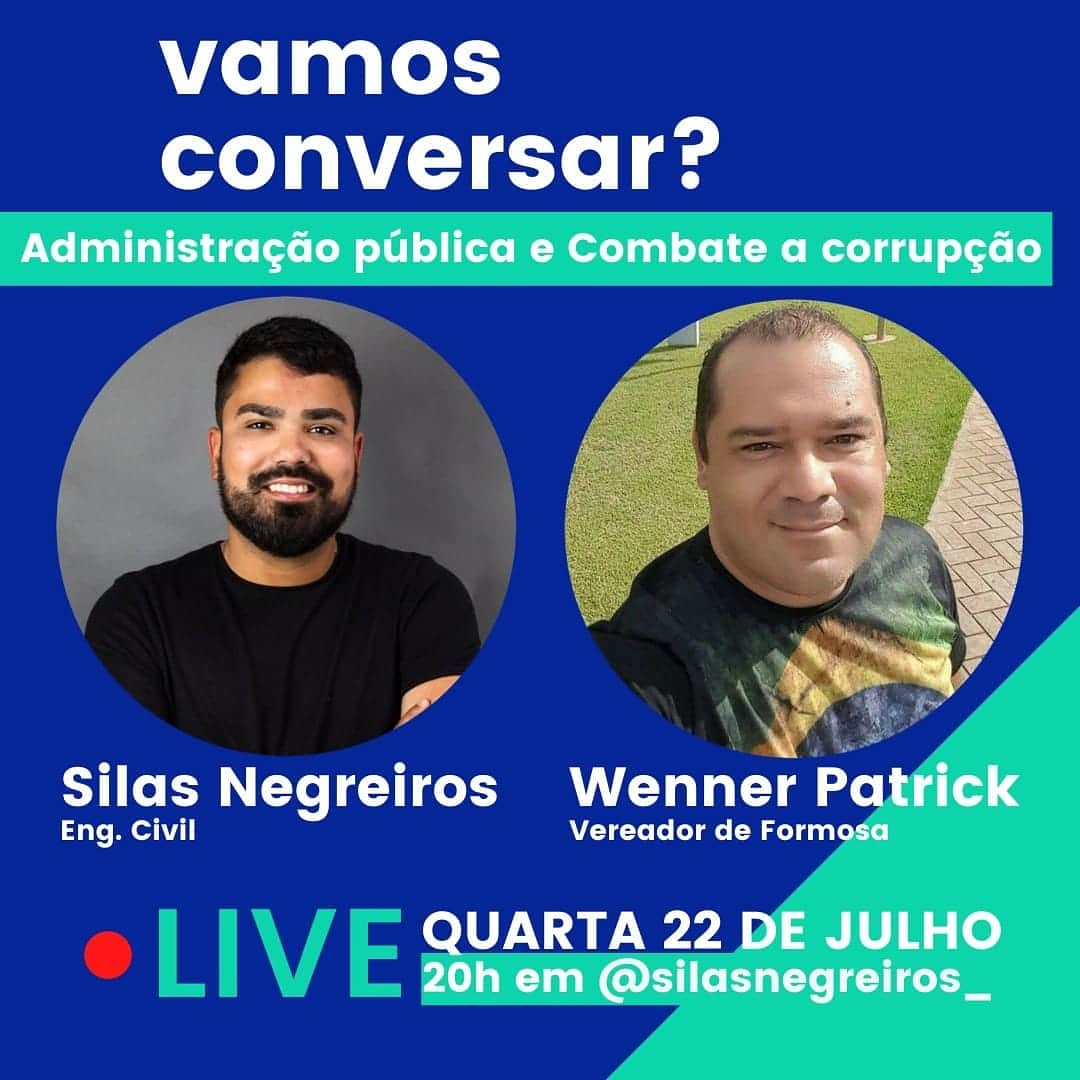 wenneroficial's tweet photo. Bom dia a todos e todas! 🙂

Vamos conversar? Hoje, as 20h, eu vou participar da live sobre Administração Pública e Combate a corrupção com o Eng° Civil Silas Negreiros. Vai ser no Instagram @silasnegreiros_! 

Vamos #Avante! #WennerSim #FormosaGO https://t.co/QMtBGT2Vx6