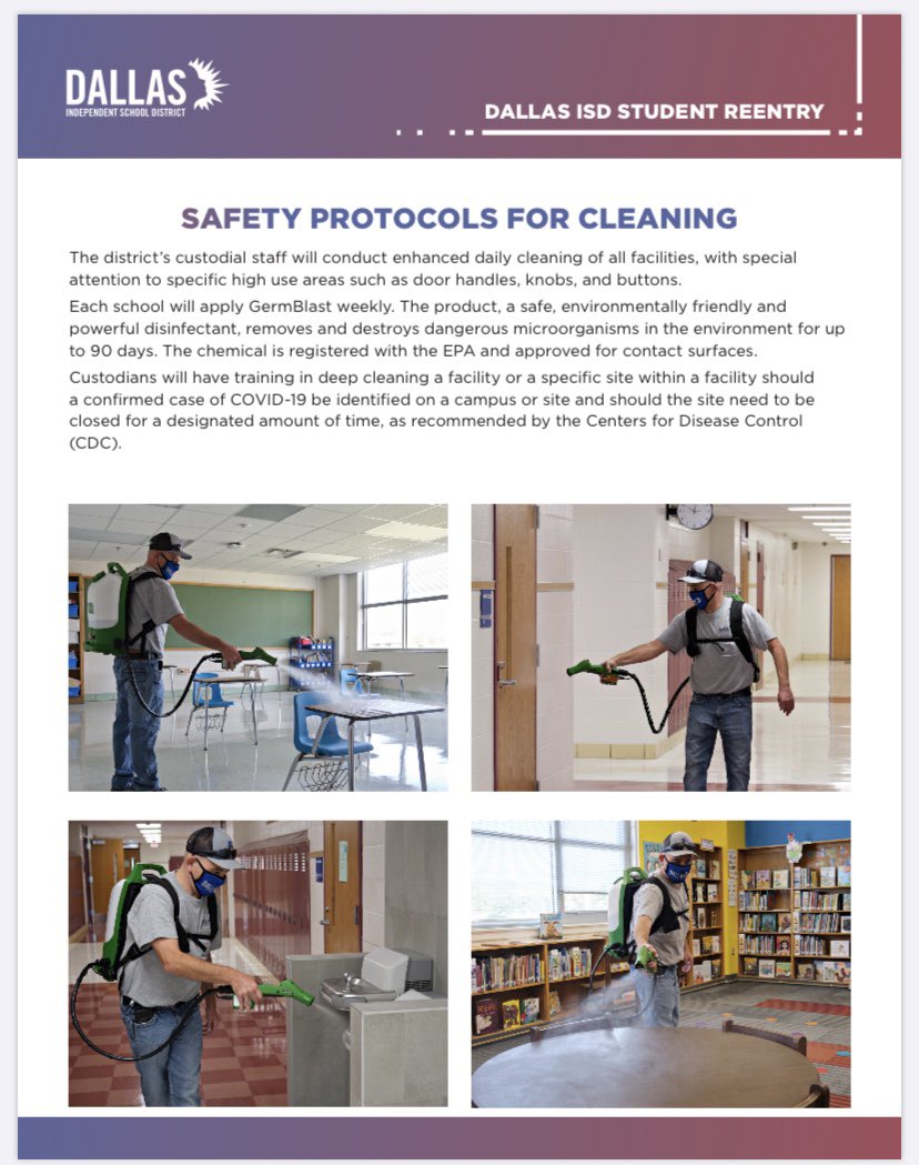 ShataraStokes's tweet photo. Wondering how your child’s school will be cleaned? Check out these details and photos below! #DISDSafe @ACEDallasISD #ACEDallasISD @dallasschools https://t.co/WBWWv5ecYI