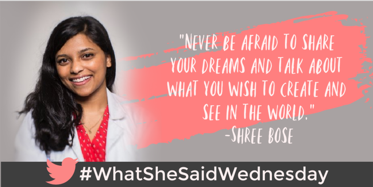 invictaftc's tweet photo. Shree Bose is an American scientist, inventor, and speaker. She is known as the grand prize winner of the inaugural Google Science Fair in 2011. She graduated from Harvard College in  2016. .#WhatSheSaidWednesday#WSSW https://t.co/quoES1msqn
