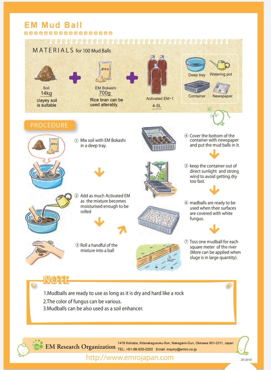 Caranya,1.Campur EM + EM Bokashi.2.Kemudian gaulkan dengan tanah agak2 boleh terbentuk tu, cukup dah. Jangan cair sangat, ingat nak buat lempeng ke?3.Dan Bentukkan lah ikut kreativiti anda.4.Letak dalam bekas. Elakkan ari matahari direct. Biar kering dengan udara biasa saja.