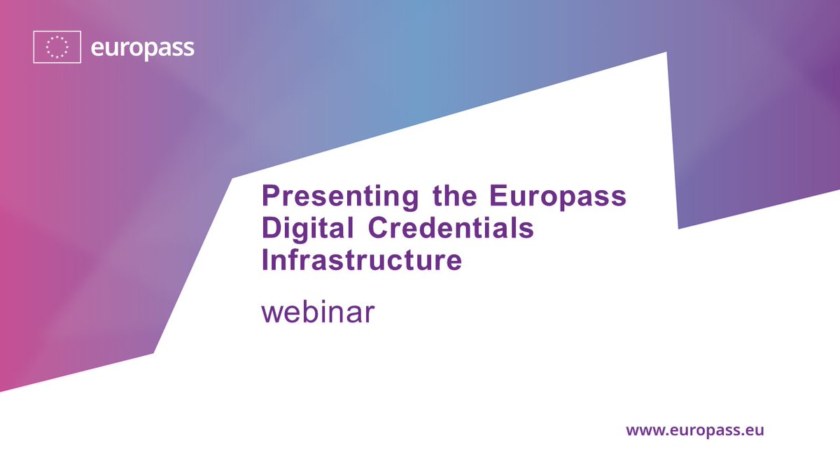 📢 Webinar on #Europass Digital Credentials for education experts

The credentials support the #digitalisation and faster recognition of #qualifications. Find out more about this integral part of new Europass!

🗓️ 29 July
🕑 2:00 p.m. CEST

eventbrite.com/e/live-webinar…