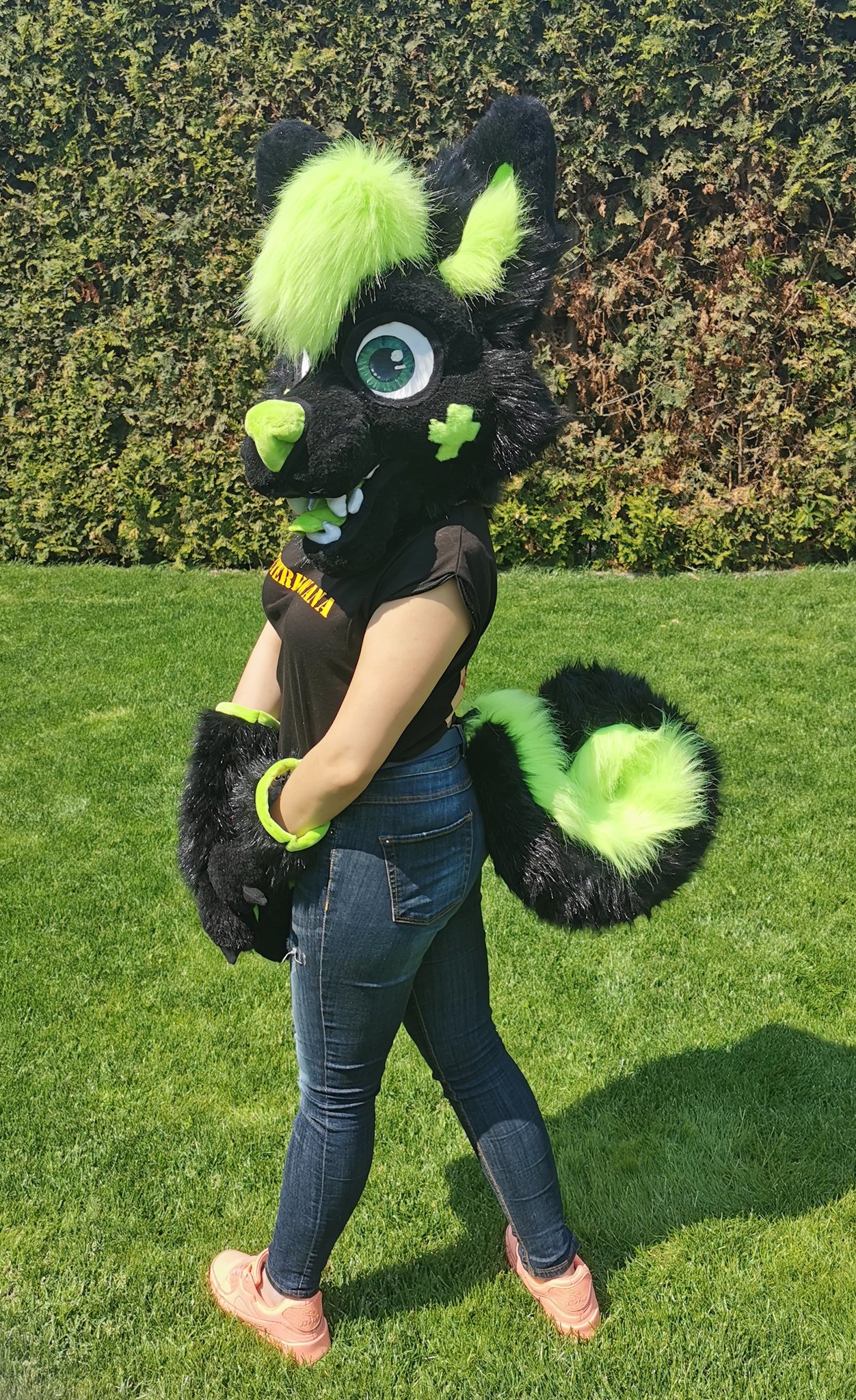 CoverWithFur on Twitter "Black and green wolf mini partial 😁😁 