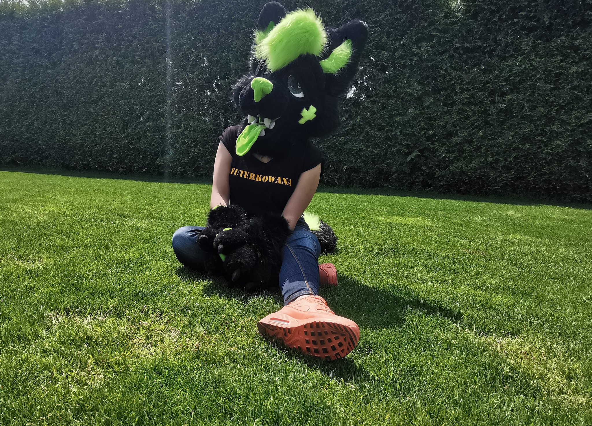 CoverWithFur on Twitter "Black and green wolf mini partial 😁😁 