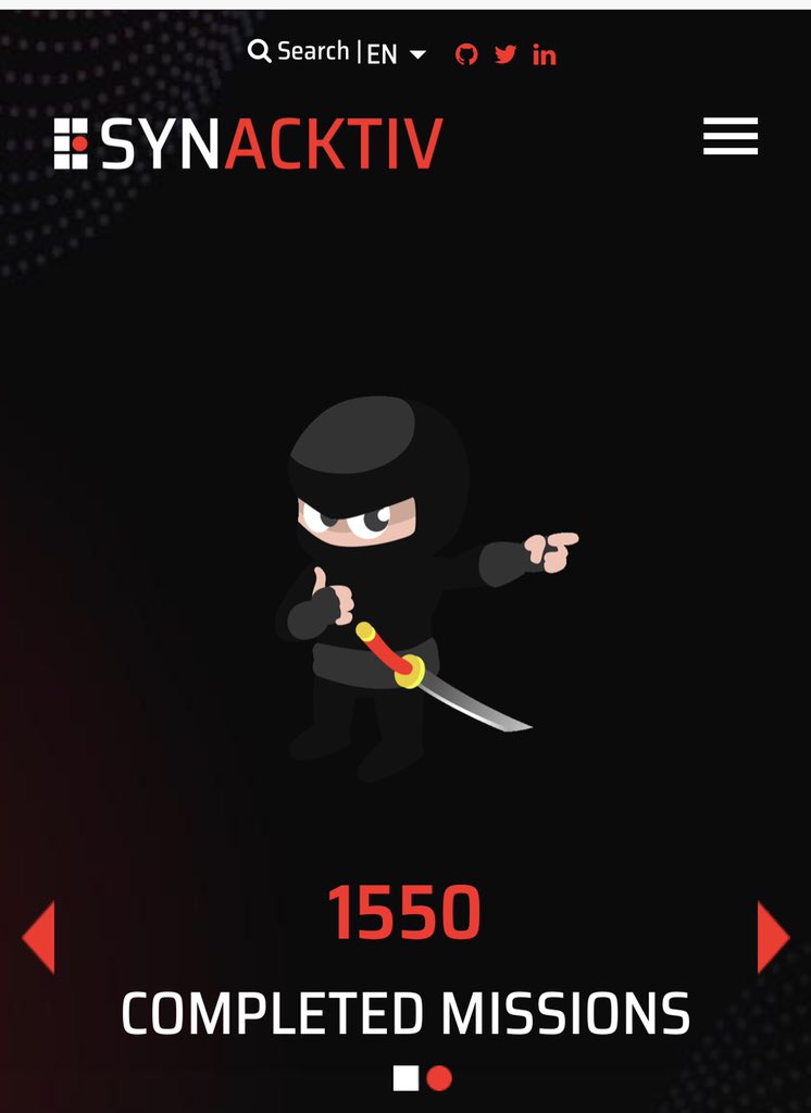 Synacktiv's tweet photo. The Synacktiv team has a new website 🥳 More than just technical content, it’s a compendium of animated ninja GIF!

Check it out: https://t.co/586S5XTgch https://t.co/sscuQtKs49