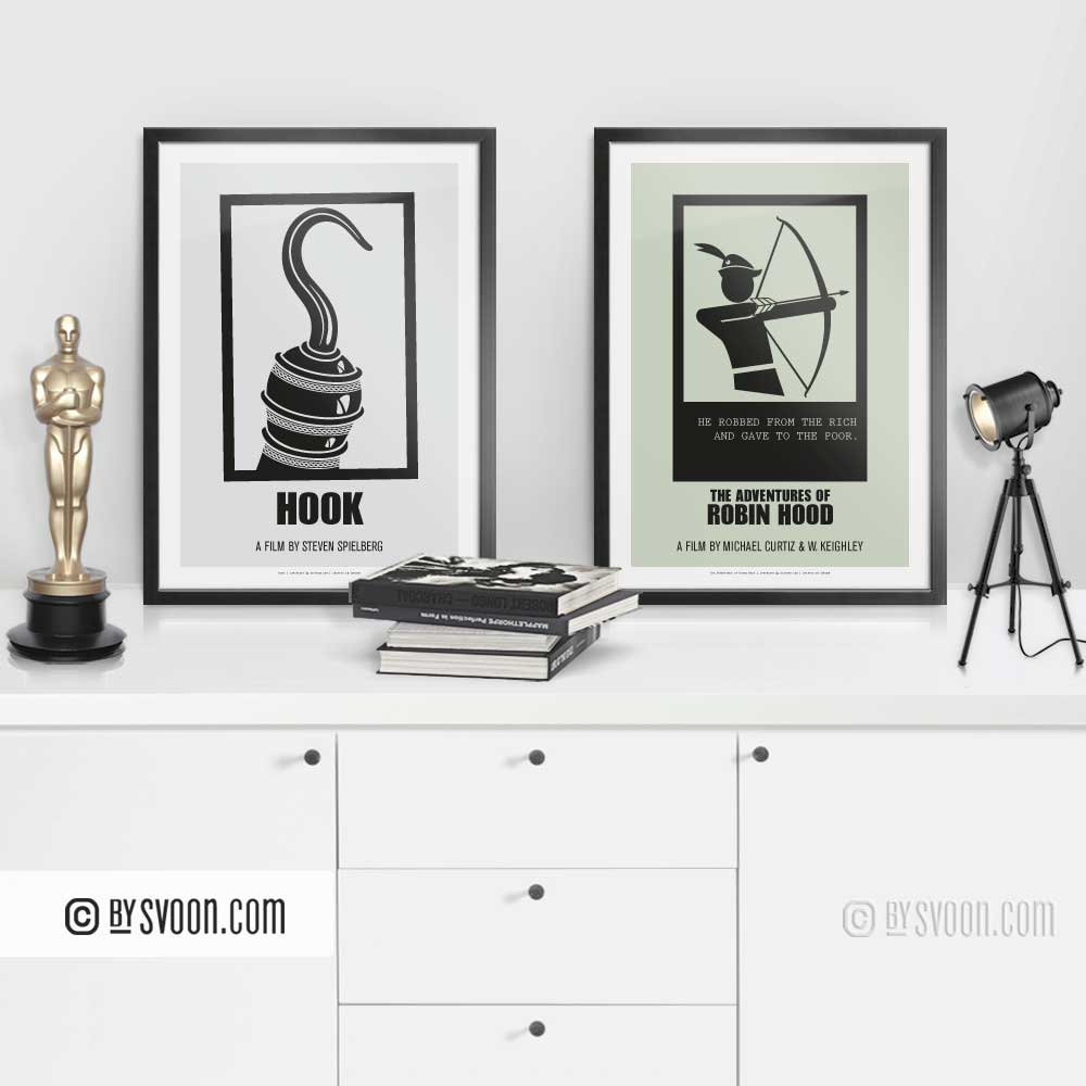 BySvoon's tweet photo. Hook and Robin Hood #Prints #AlternativeMoviePoster with plain white border Pirate #Captain #Hook #ArmHook #Minimal #MovieArt #Cinephilia, Movie Fan Gift https://t.co/71vUi2mxWG #hook #robinhood #minimalmovieposter #bySvoon #FinePrints #SimpleDoesIt https://t.co/WubRMfKPR7