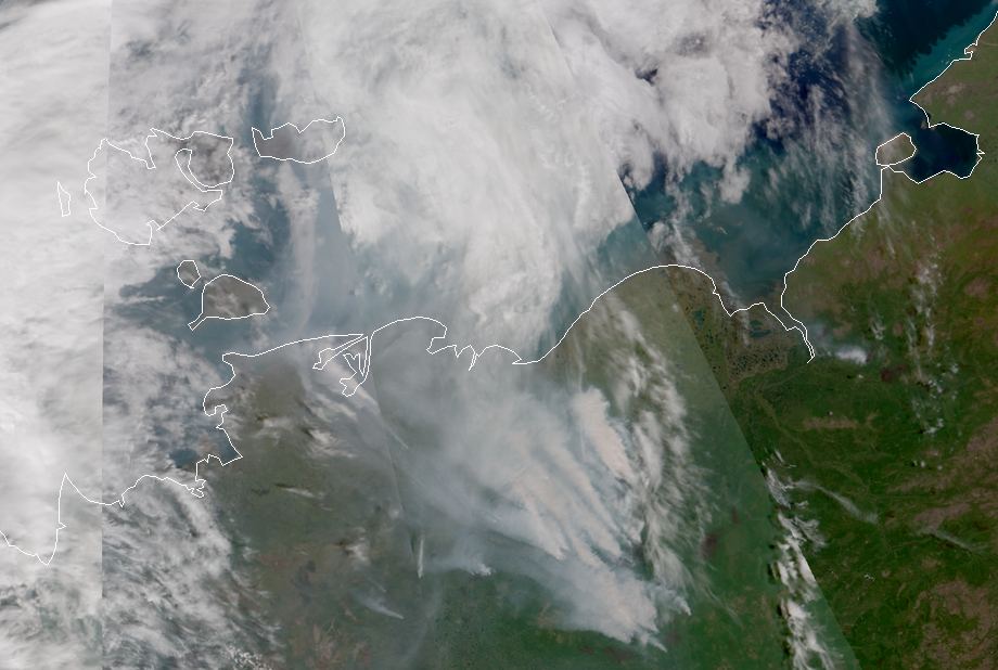 Lorsque les fumées/particules de suie sont transportées vers l’océan Arctique comme actuellement, leur dépôt sur la banquise diminue sa blancheur et donc réduit son albédo, ce qui accélère sa fonte et donc le réchauffement = rétroaction positive (19/N)