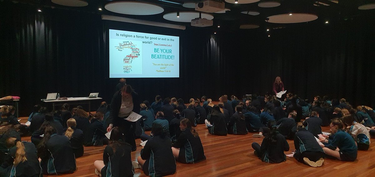 Great to be with <a href="/CCCGlenmorePark/">Caroline Chisholm</a> for their launch of the Draft New Curriculum. Great engagement with the question, 'Is religion a force for good or evil?' Students challenged to 'Be Your Beatitude!' Well done team! <a href="/unenlightened/">໊</a> <a href="/CatholicEdParra/">Catholic Schools Parramatta Diocese</a> <a href="/MonicaOfficer/">Monica Officer</a> <a href="/ccassar1/">Carmen Cassar</a>