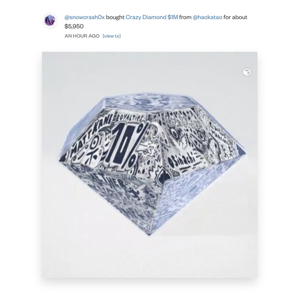 oficinastk's tweet photo. Thank you for your support @snowcrash0x I hope you enjoy and cherish your precious diamond!
@Hackatao #crazydiamond1M #blockchainbits https://t.co/R0PWGEcEIe