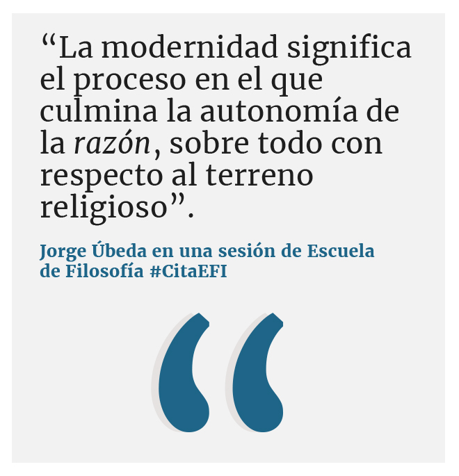 EscFilosofia's tweet photo. “La modernidad significa el proceso en el que culmina la autonomía de la razón”. | #CitaEFI | https://t.co/5REQqrEsYS https://t.co/PdUEQbdLpt