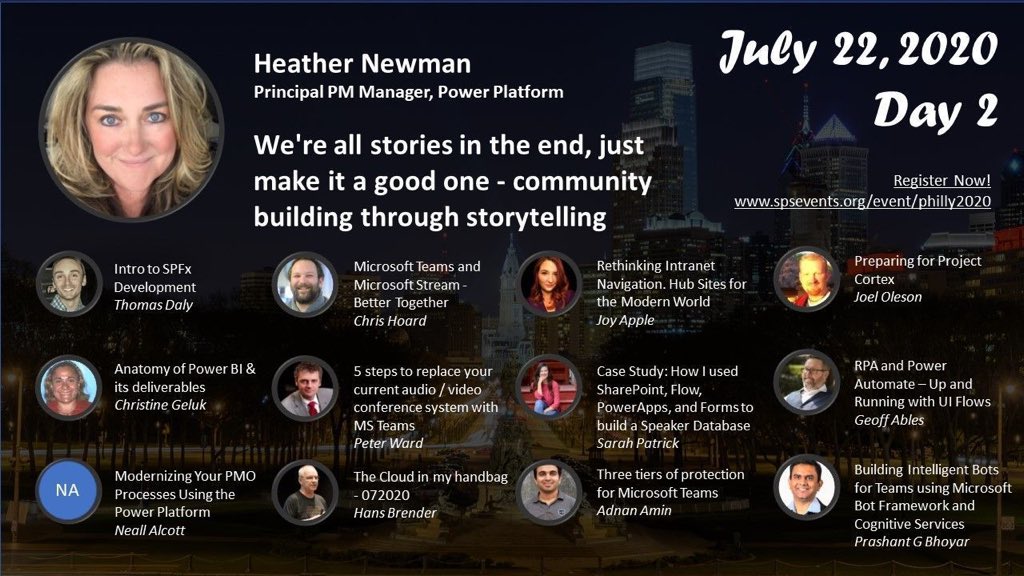 adnan_amin's tweet photo. Check out today's line up of speakers #SPSPhilly @heddanewman @_tomdaly_ @cmgeluk @NeallAlcott @Microsoft365Pro @HelloPeterNYC @HansBrender @JoyTApple @sarahepatrick @joeloleson @C5geoff @pgbhoyar
Join us today at 2nd of #M365Philly Virtual Event https://t.co/qdUGXvmquF https://t.co/qaF49wXYbU