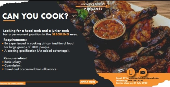 moloko_kitchen's tweet photo. If you do you what you love for a living, you will never work a day in your life. Here is fantastic opportunity for talented cooks.#chooseday #payrise #nyannyan https://t.co/iSNiQ6rfcz