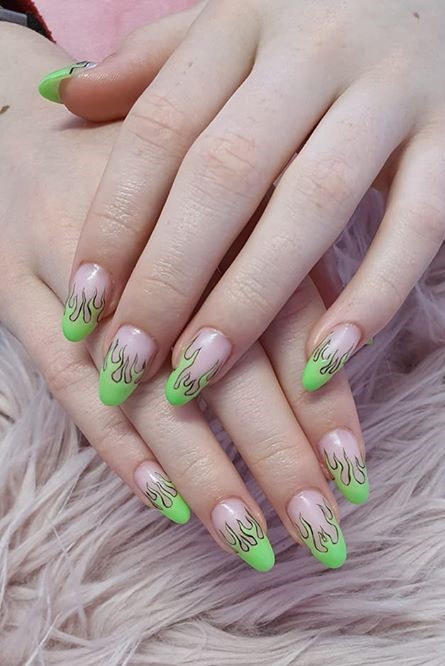 PureNailsUK's tweet photo. #NeonGreen #flames by Lisa Lynagh Keenan 💚

Using Halo #PoliBuild in Sheer Pink and #HaloGelPolish in Neon Green https://t.co/x8gsvetW6j