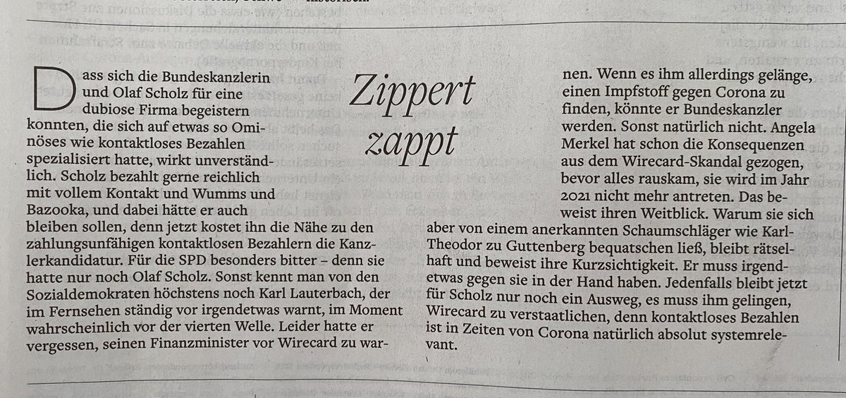 mwmosen's tweet photo. Frisch #gezappt - und jetzt kommt sogar der #bargeldlose #Zahlungsverkehr ins Visier.🤦🏻♂️ Da hat uns #PaymentNerds das #Wirecard-Drama echt was eingebrockt.🤷🏻♂️😉 Heute in @welt. https://t.co/YBTGeO3Xds