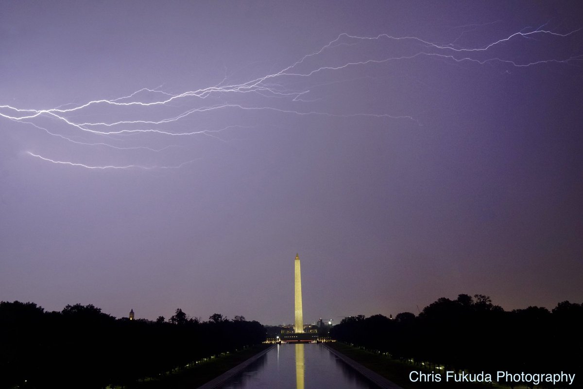 Chris_FukudaWx's tweet photo. 📸 Last night was an ⛈ 🌩 electrifying night and my first outing into DC since the pandemic started. #stormchaser #weatherexplorer #WashingtonDC @CVASTORMTEAM @StormHour @IGDCofficial @AdamMooreWX @sunset_wx @weatherchannel @NatGeo @NWS_BaltWash @capitalweather @hepomodeler https://t.co/yN0EJO7ZYQ