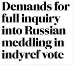 ScotTories's tweet photo. This report suggests the SNP has questions to answer in relation to Russian interference.

It’s now essential the SNP orders an inquiry on the matter. https://t.co/2G1sx4yrBc